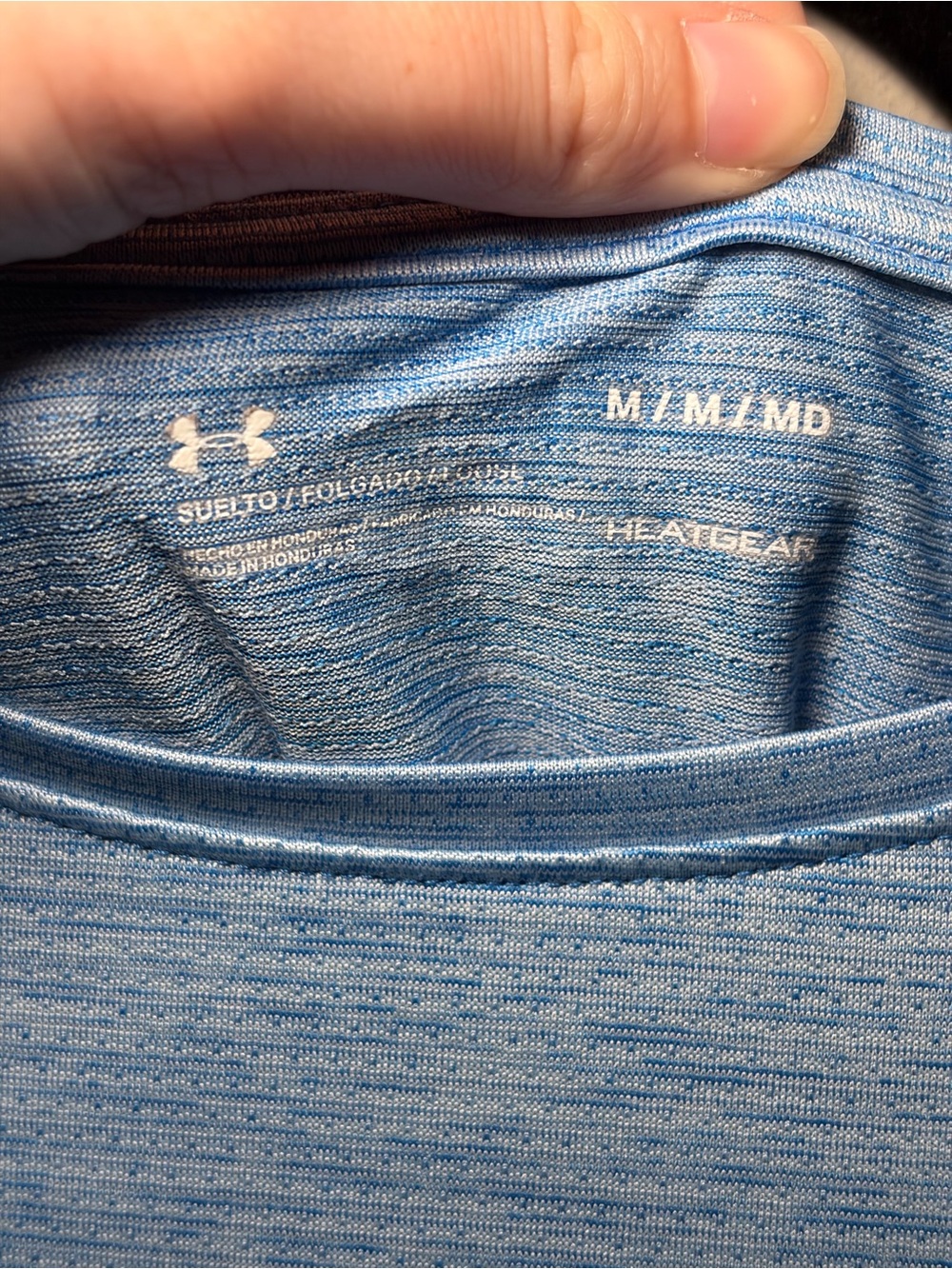 Under Armour UA Tech Vent Short Sleeve Training T-Shirt Tee Blue Mesh Hem Sporty - Picture 5 of 11